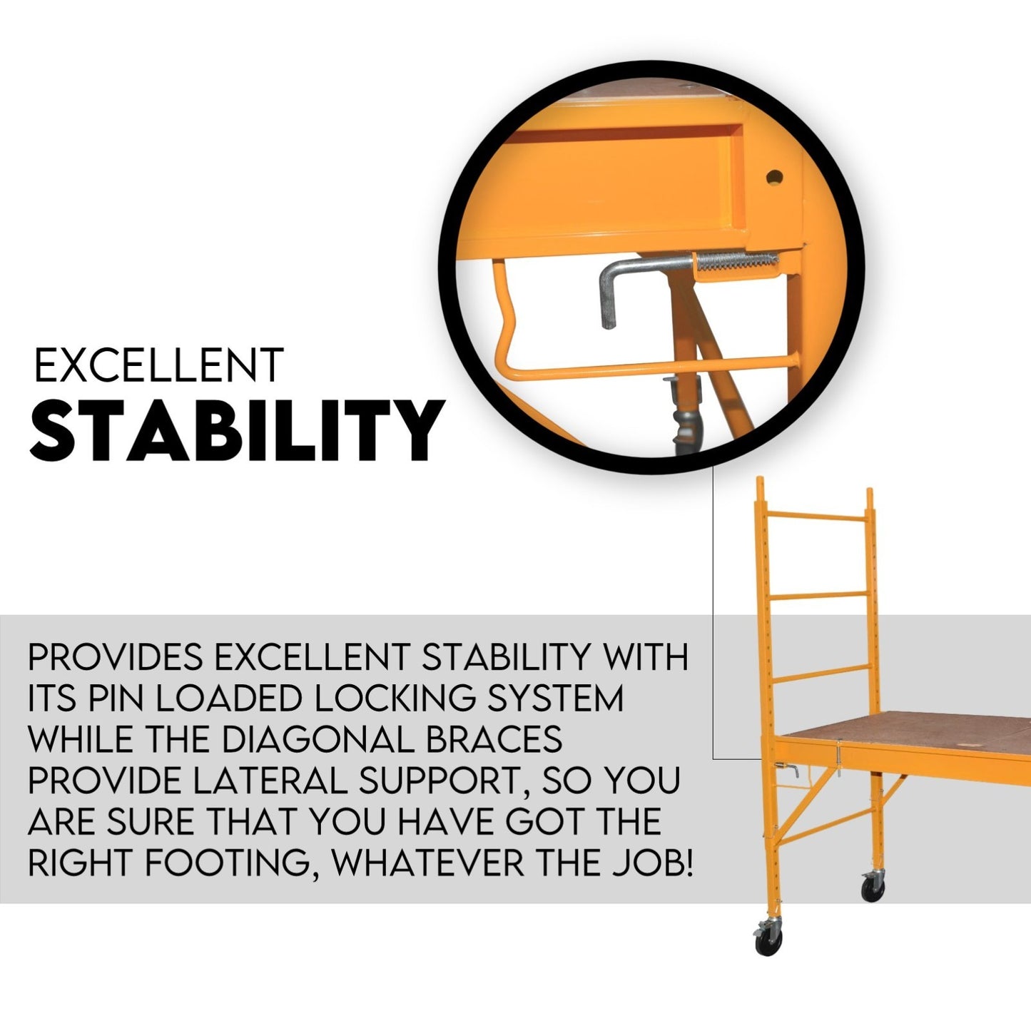 450kg Mobile Scaffold High Work Safety Platform Scaffolding Portable Ladder - Image 3
