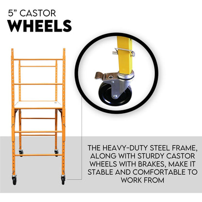 450kg Mobile Scaffold High Work Safety Platform Scaffolding Portable Ladder - Image 4
