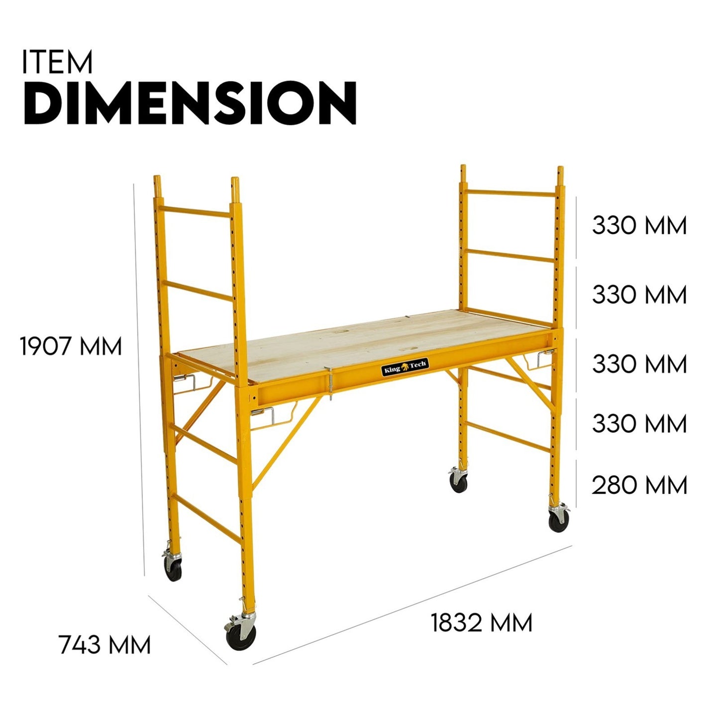 450kg Mobile Scaffold High Work Safety Platform Scaffolding Portable Ladder - Image 7