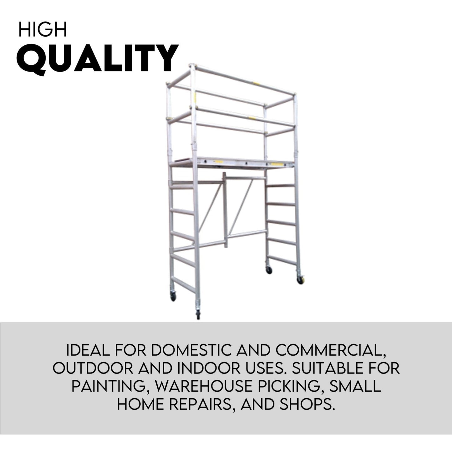 3M Mobile Scaffold Aluminium 225KG Capacity Portable Safety Platform - Image 2