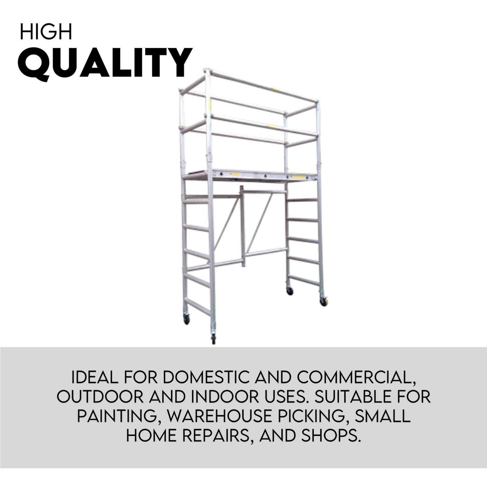 3M Mobile Scaffold Aluminium 225KG Capacity Portable Safety Platform - Image 2