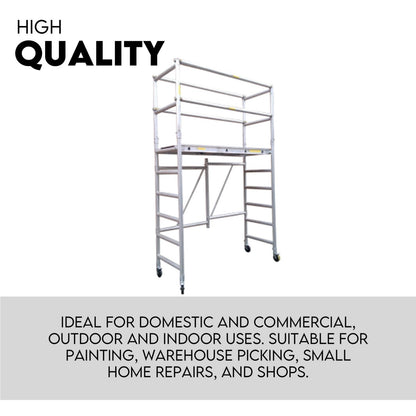 3M Mobile Scaffold Aluminium 225KG Capacity Portable Safety Platform - Image 2