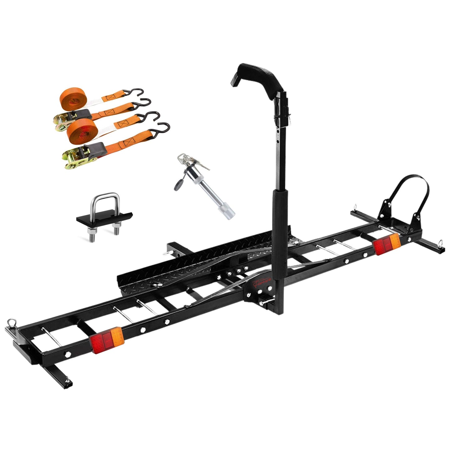Motorcycle Motorbike Carrier Rack 2" Towbar Arm Dirt Bike Ramp Brake Lights - Image 2