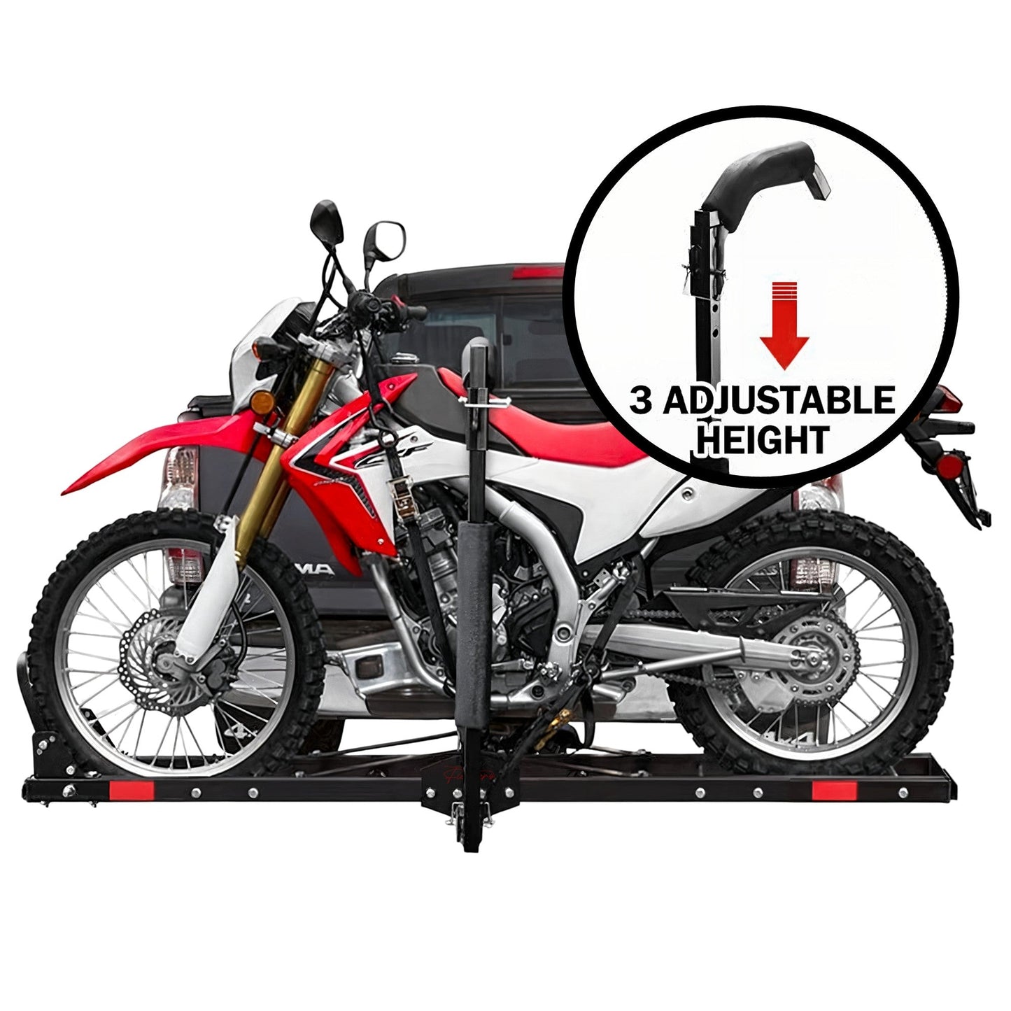 Motorcycle Motorbike Carrier Rack 2" Towbar Arm Dirt Bike Ramp Brake Lights - Image 9