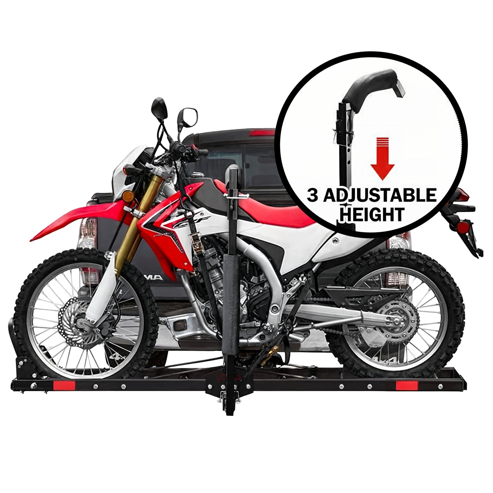 Motorcycle Motorbike Carrier Rack 2" Towbar Arm Dirt Bike Ramp Brake Lights - Image 9