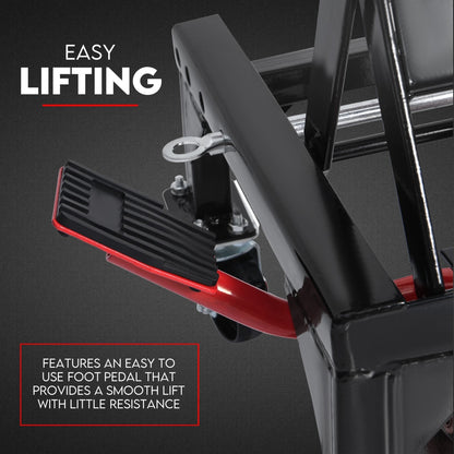 Motorcycle Scissor Lift Stand w/ castors 136KG Motorbike Working Bench Jack - Image 2