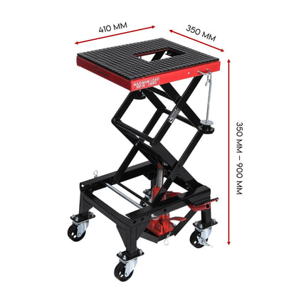 Motorcycle Scissor Lift Stand w/ castors 136KG Motorbike Working Bench Jack - Image 8