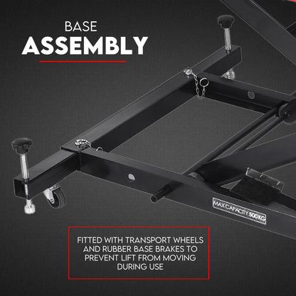 Motorcycle Lift 500kg Table Hydraulic Bike Jack Mechanic Stand Hoist Lifter - Image 2