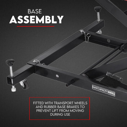 500Kg Hydraulic Motorcycle Lift Motorbike Stand Bike Jack Hoist Lift Table - Image 2
