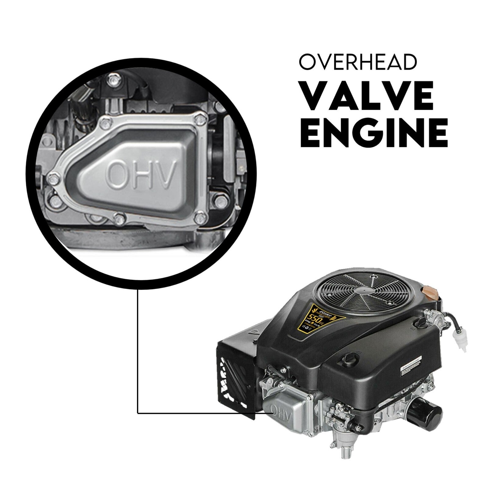 18HP Vertical Shaft Lawn Mower Engine Petrol Motor 4 Stroke OHV Ride On - Image 7