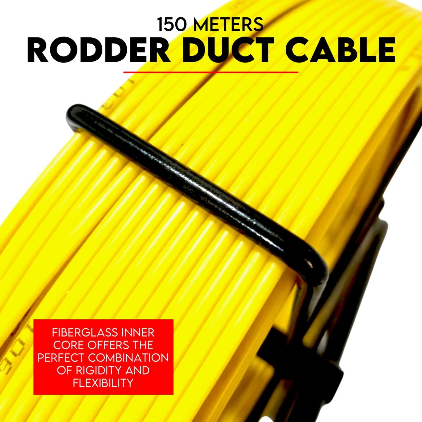 150M×8MM Fish Tape Puller Fiberglass Wire Cable Running Duct Rodder - Image 2