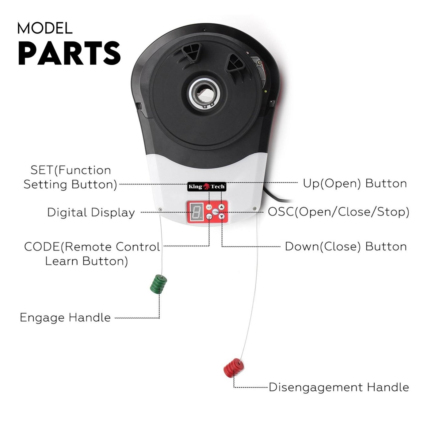 1200N Automatic Roller Door Opener Garage Motor 4x Remote 22m² Rolling - Image 6