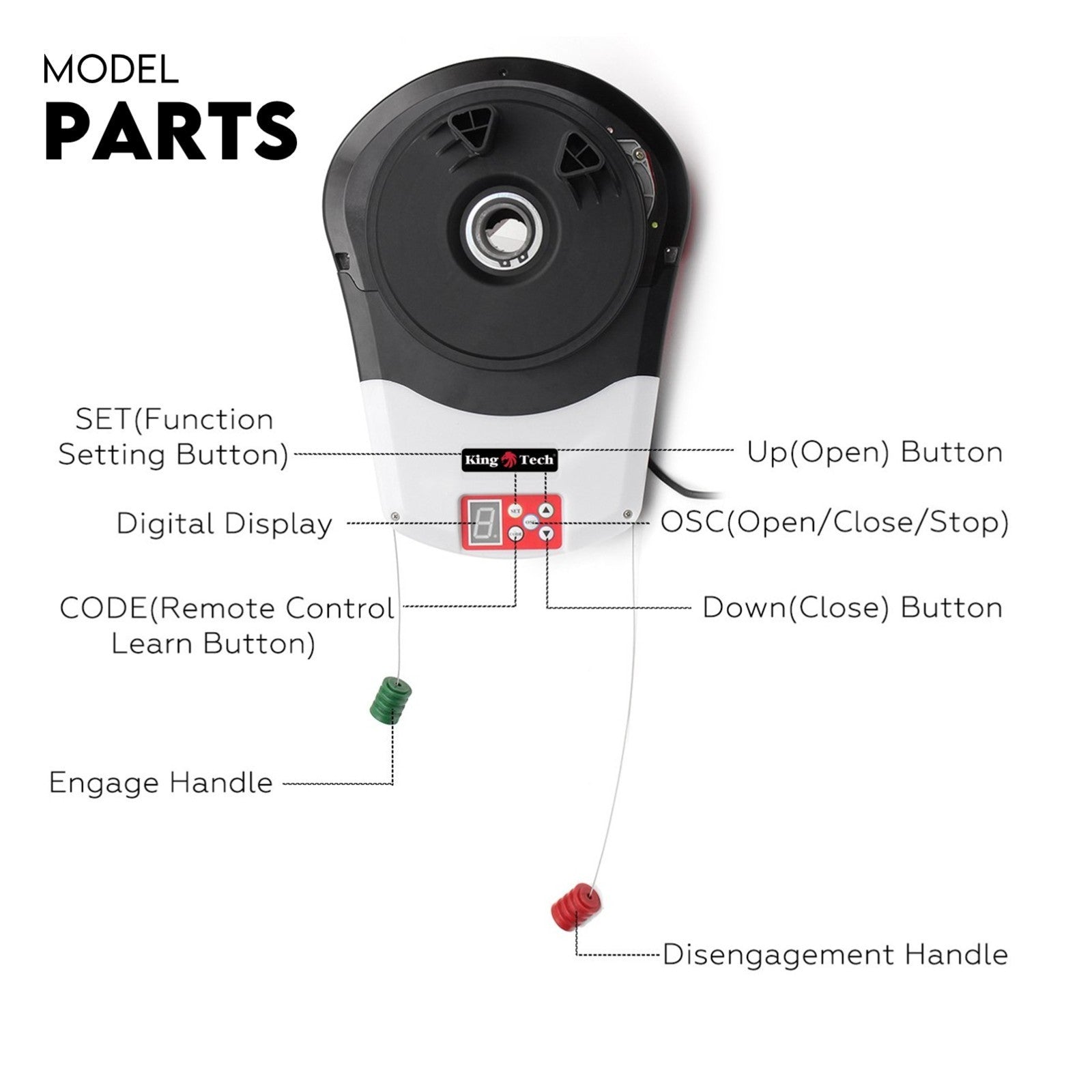 1200N Automatic Roller Door Opener Garage Motor 4x Remote 22m² Rolling - Image 6