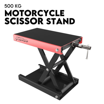 500kg Motorcycle Lift Scissor Jack Work Stand Motorbike Heavy Duty Bike