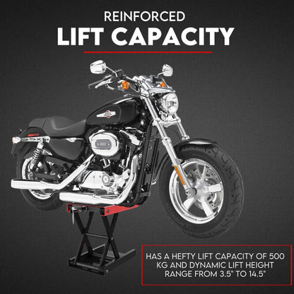 500kg Motorcycle Lift Scissor Jack Work Stand Motorbike Heavy Duty Bike - Image 2