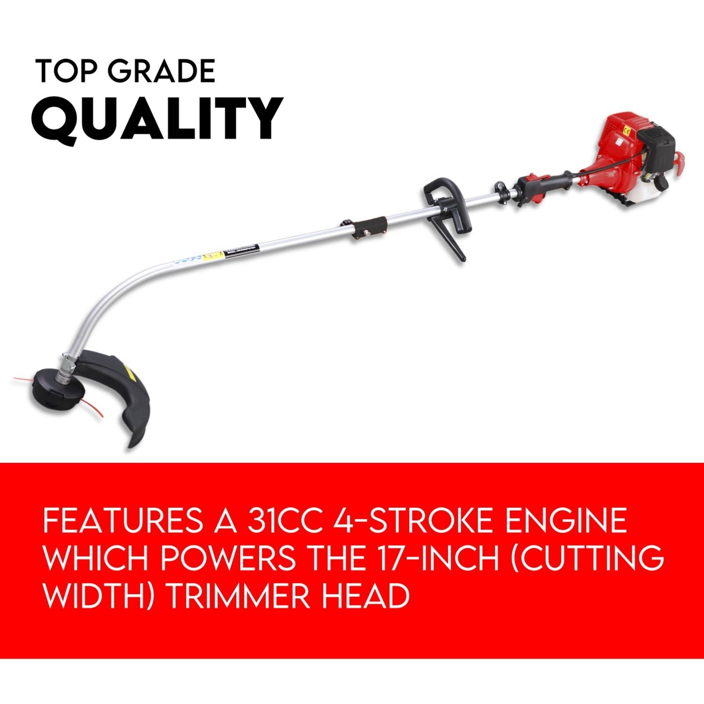 4 Stroke Curved Shaft Split Line Trimmer Whipper Snipper Cutter Garden Tool - Image 2