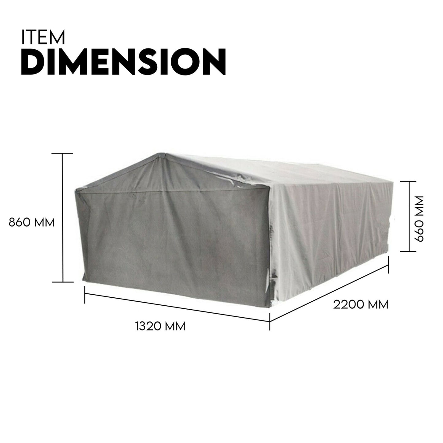 Box Cage Trailer Cover Canvas Tarp for 7x4 600mm High Cage Premium Quality 2 ft - Image 2