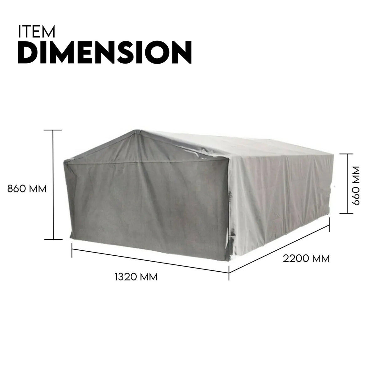 Box Cage Trailer Cover Canvas Tarp for 7x4 600mm High Cage Premium Quality 2 ft - Image 2