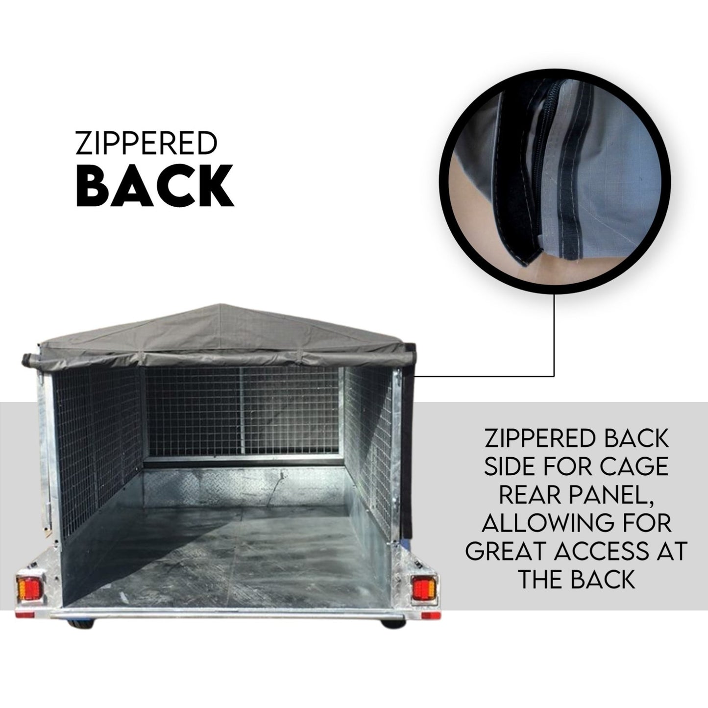 Box Cage Trailer Cover Canvas Tarp for 7x4 600mm High Cage Premium Quality 2 ft - Image 5