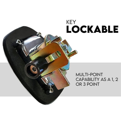 Black Whale Tail T Handle Lock Latch/Compression Lock Trailer Ute Toolbox - Image 2