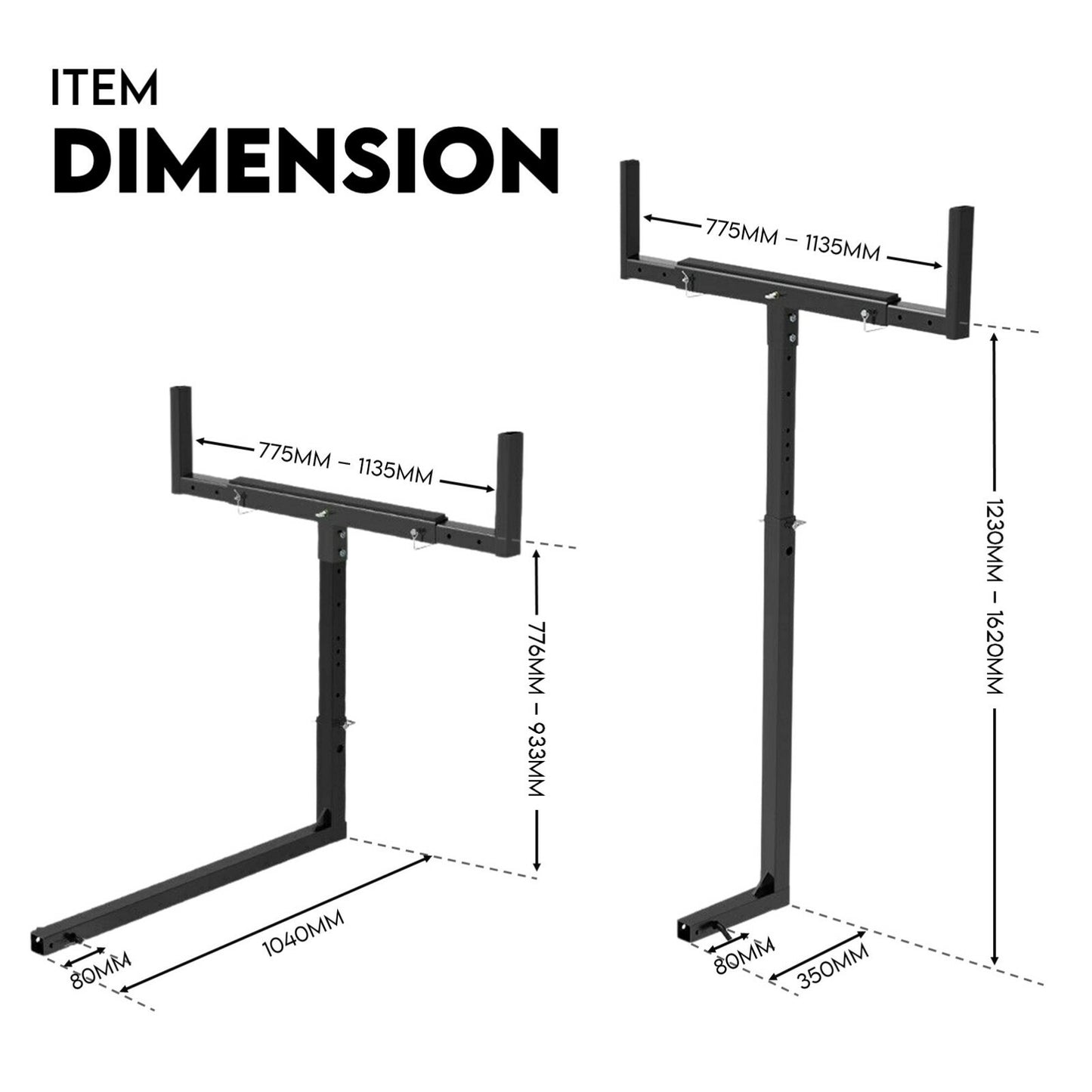 Tow Ladder 2" Tow Bar Hitch Mount Ladder Roof Rack Bar Extension Timber Kayak - Image 2