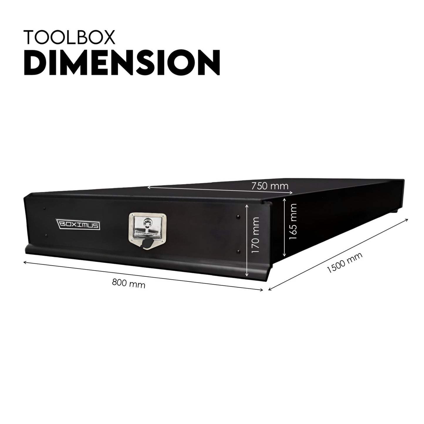 Under Tray Body Tool Box Trundle Drawer 1500mm Long UTE Extra Truck ToolBox - Image 6