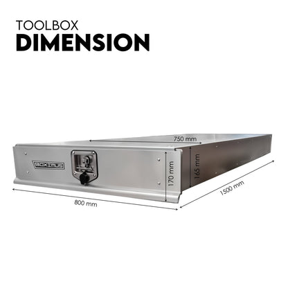Under Tray Tool Box Trundle Drawer 1500 mm UTE Drawer Dual Extra Cab Toolbox - Image 6
