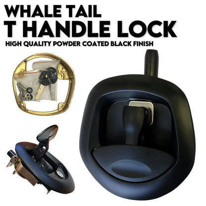 Black Whale Tail T Handle Lock Latch Compression Lock Trailer Ute Toolbox