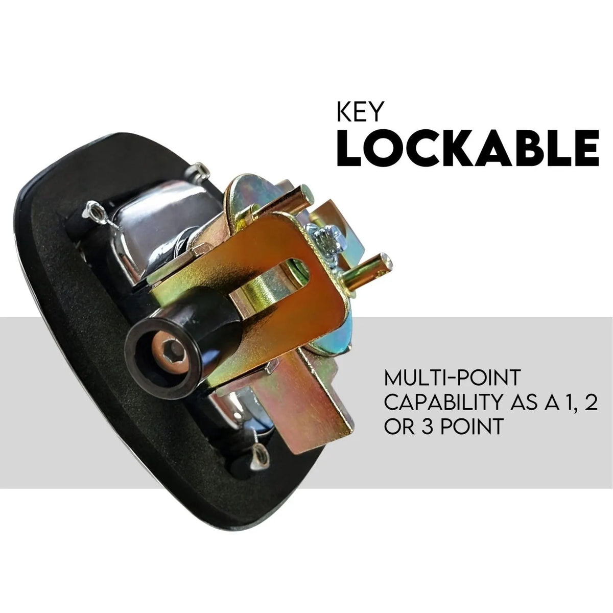 Black Whale Tail T Handle Lock Latch Compression Lock Trailer Ute Toolbox - Image 2