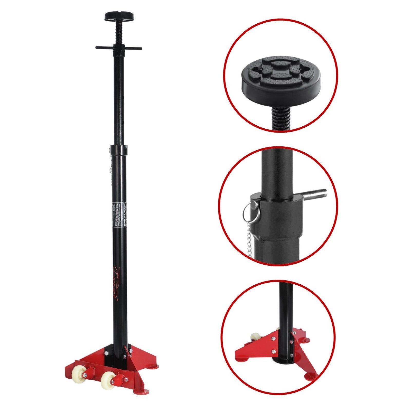 Under Hoist Stand 1650lbs 3/4Ton Movable Pole Jack Heavy Duty Support Car Lift - Image 2