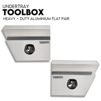 600mm Pair of Under Tray Undertray Tool Box Aluminium Alloy Underbody Toolbox