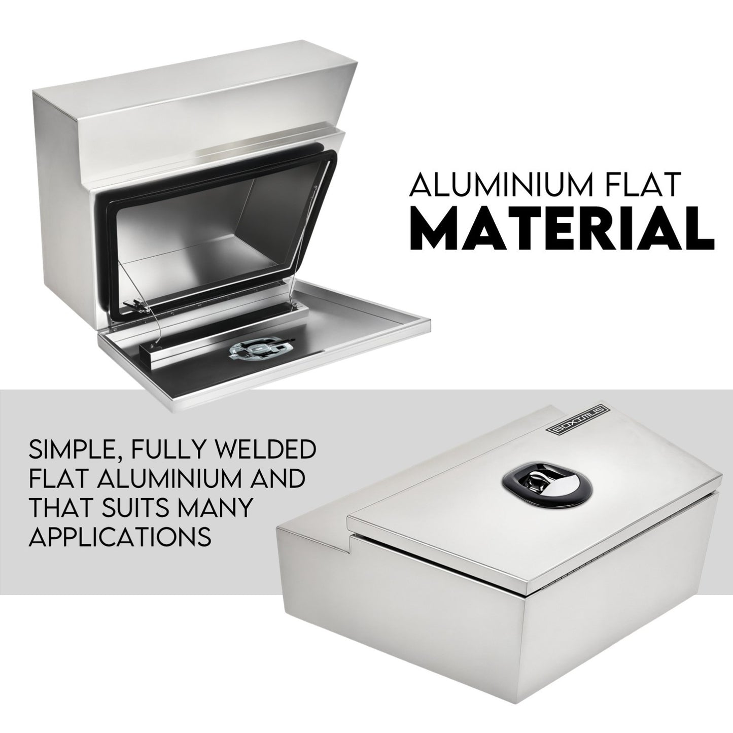 600mm Pair of Under Tray Undertray Tool Box Aluminium Alloy Underbody Toolbox - Image 2