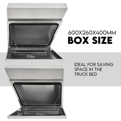 600mm Pair of Under Tray Undertray Tool Box Aluminium Alloy Underbody Toolbox - Image 3