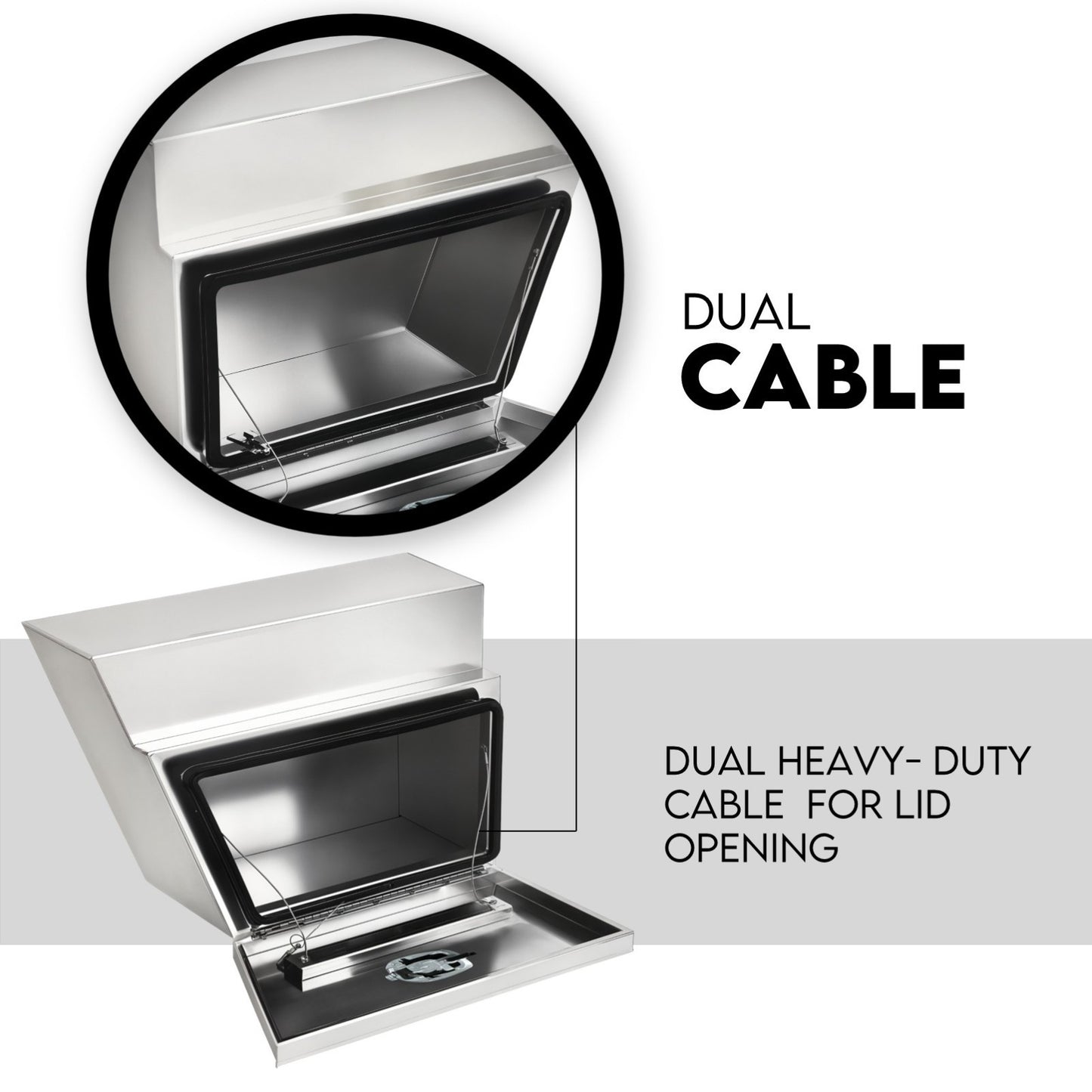 600mm Pair of Under Tray Undertray Tool Box Aluminium Alloy Underbody Toolbox - Image 5