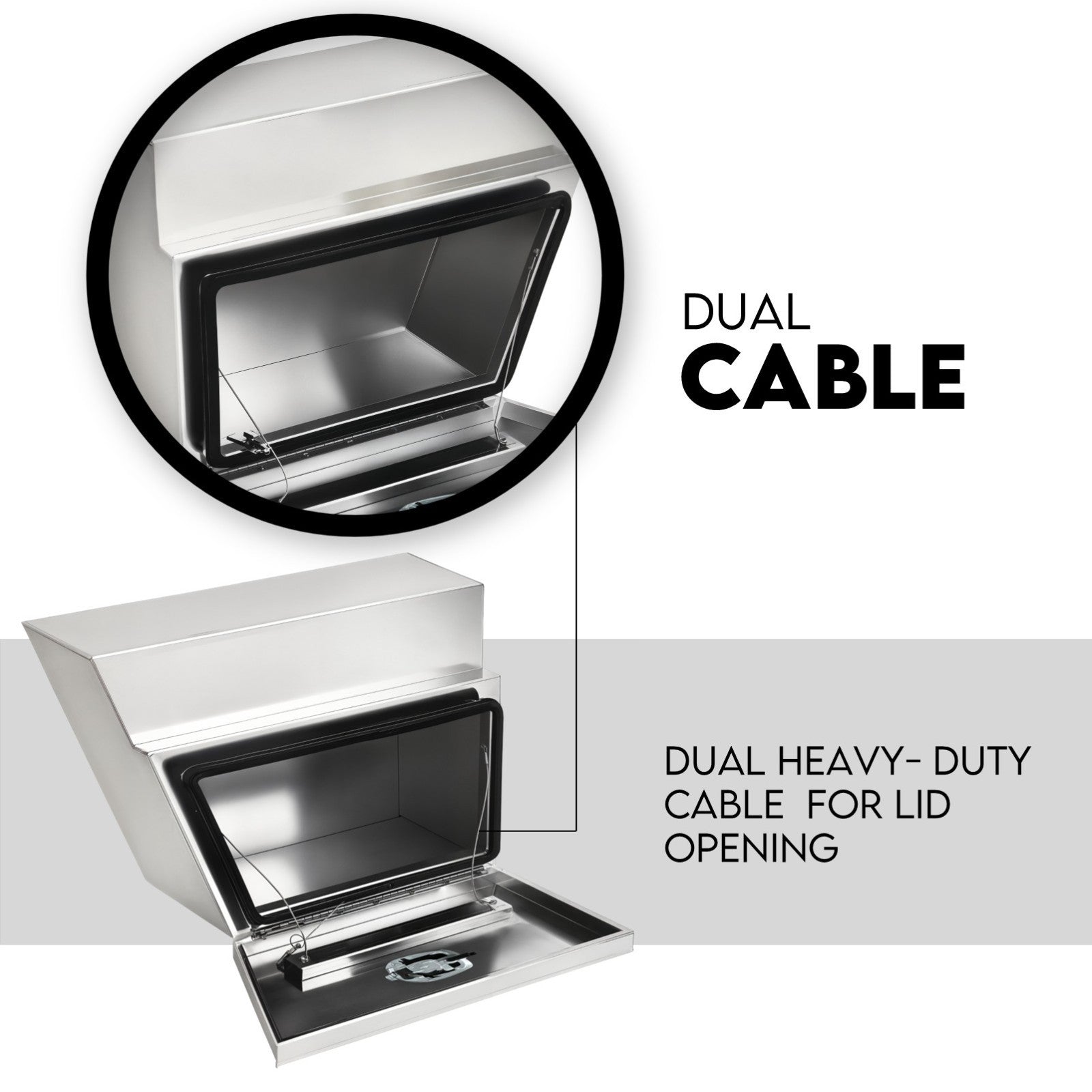 600mm Pair of Under Tray Undertray Tool Box Aluminium Alloy Underbody Toolbox - Image 5