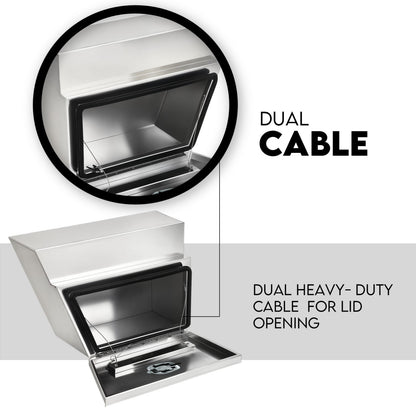 600mm Pair of Under Tray Undertray Tool Box Aluminium Alloy Underbody Toolbox - Image 5