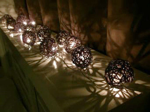 1 Set of Black 5cm Rattan Cane 50 Ball Battery Powered LONG 5m String Lights Christmas Gift Home Wedding Party Bedroom Decoration Table Centrepiece - Image 4