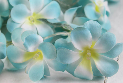 1 Set of 20 LED Tropical Blue Frangipani Flower Battery 3m String Lights Christmas Gift Home Wedding Beach Party Decoration Outdoor Table Centrepiece - Image 3