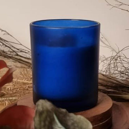 10 Pack Blue Frosted Glass Votive Tealight Candle Holders House Party Centerpiece Xmas Wedding Decor Glass Candlestick Party Decorations Bridal Baby Shower Event - Image 2