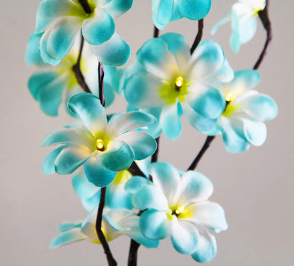 1 Set of 50cm H 20 LED Blue Frangipani Tree Branch Stem Fairy Light Wedding Event Party Function Table Vase Centrepiece Tropical Decoration - Image 2