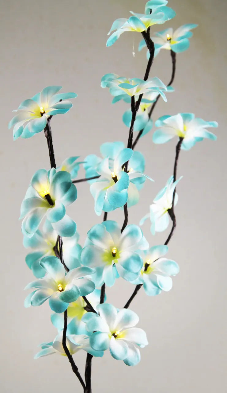 1 Set of 50cm H 20 LED Blue Frangipani Tree Branch Stem Fairy Light Wedding Event Party Function Table Vase Centrepiece Tropical Decoration - Image 3