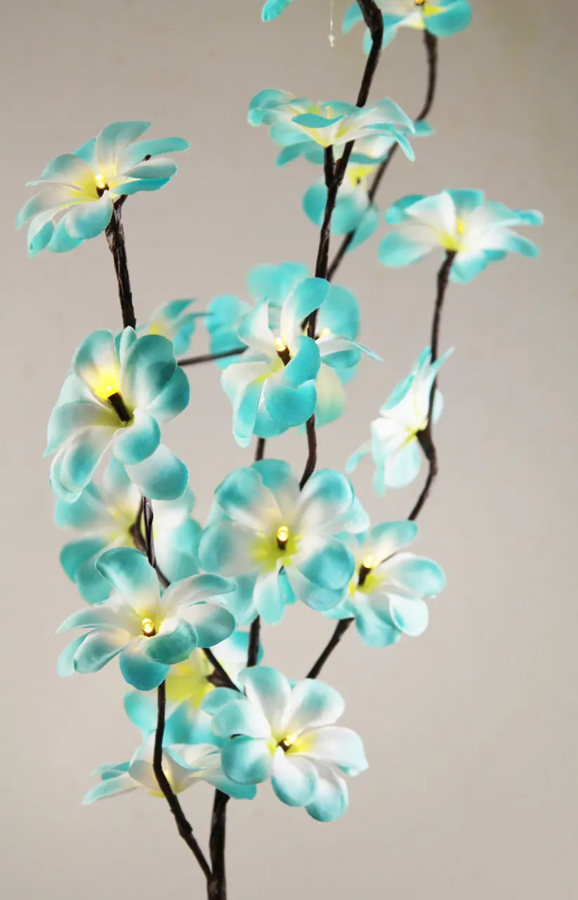1 Set of 50cm H 20 LED Blue Frangipani Tree Branch Stem Fairy Light Wedding Event Party Function Table Vase Centrepiece Tropical Decoration - Image 4