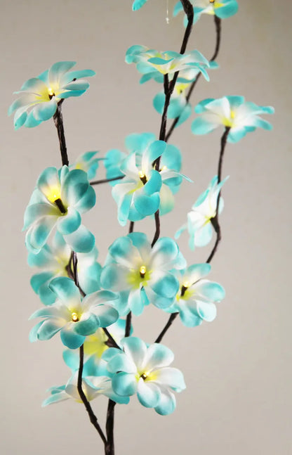 1 Set of 50cm H 20 LED Blue Frangipani Tree Branch Stem Fairy Light Wedding Event Party Function Table Vase Centrepiece Tropical Decoration - Image 4