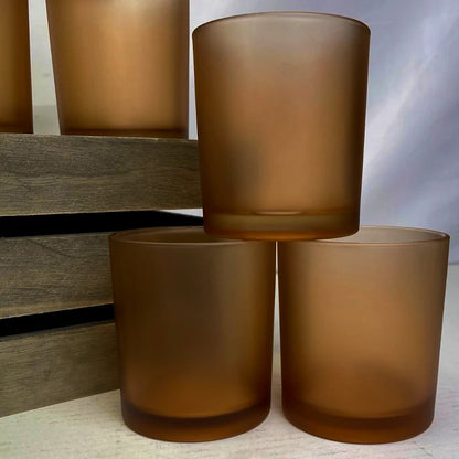 10 Pack Brown Frosted Glass Votive Tealight Candle Holders House Party Centerpiece Xmas Wedding Decor Glass Candlestick Party Decorations Bridal Valentines Event - Image 3