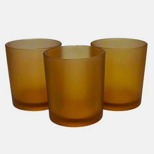 20 Pack Brown Frosted Glass Votive Tealight Candle Holders House Party Centerpiece Xmas Wedding Decor Glass Candlestick Party Decorations Bridal Valentines Event - Image 2