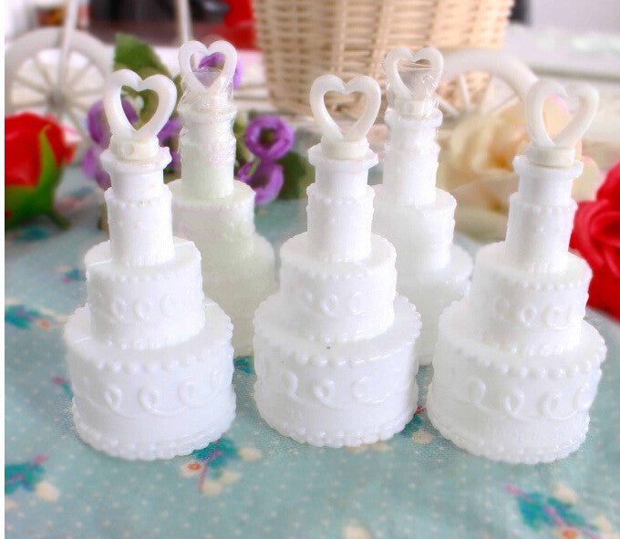100 Pack Wedding Cake Blow Bubble Bottles White Plastic 6cm High Bomboniere Favour Guest Gift - Image 3