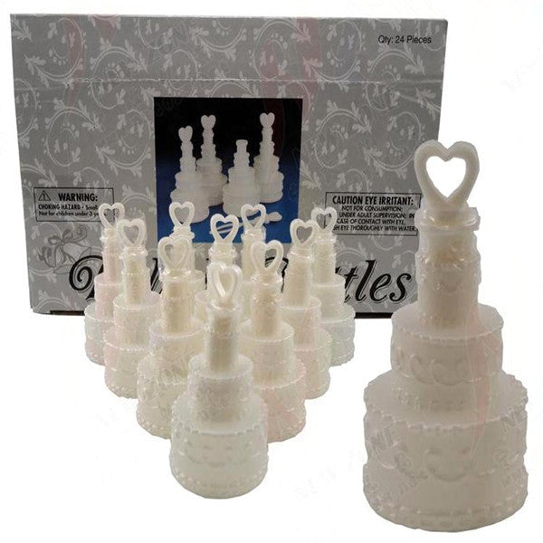 20 Pack Wedding Cake Blow Bubble Bottles White Plastic 6cm High Bomboniere Favour Guest Gift - Image 4