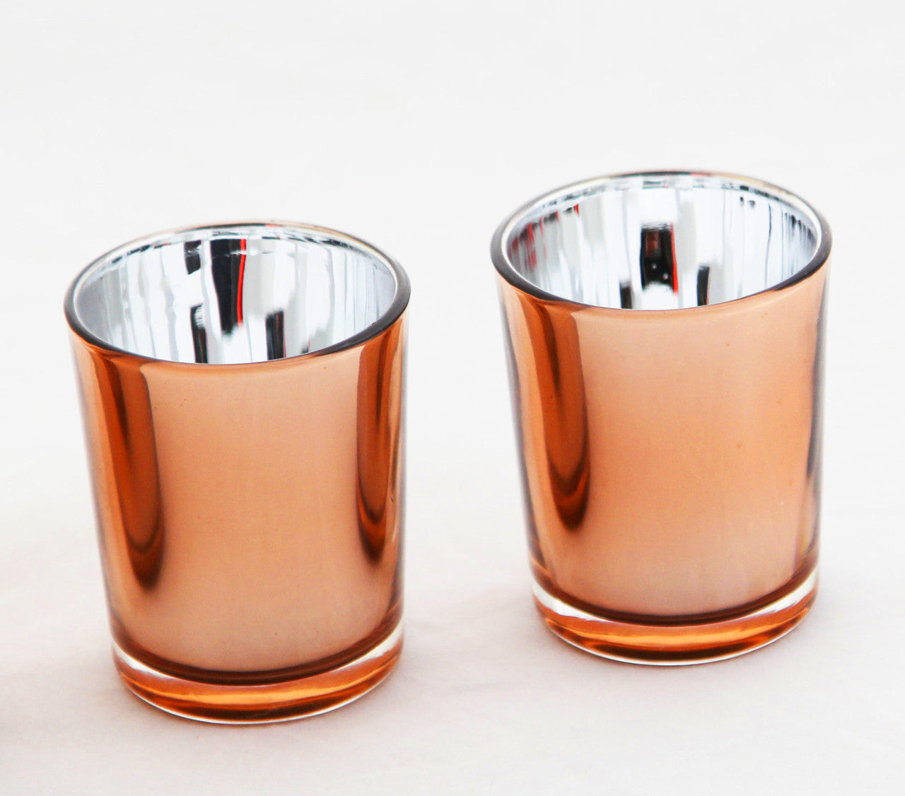 40 Pack Copper Votive Tealight Candle Holders Valentines Day Mercury  Wedding Decor Glass Candlestick Party Decorations Bridal Baby Shower Event - Image 6