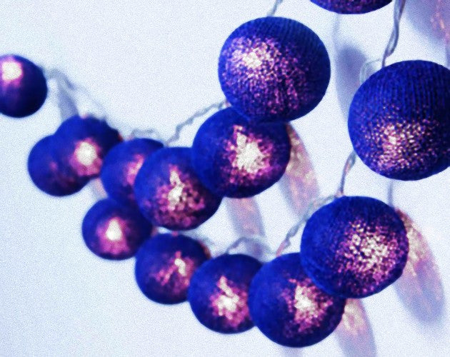 20 Ball Dark Blue 3m String Light Battery Box 5cm Cotton Ball  Christmas Birthday Boy Special Occasion Decoration - Image 5