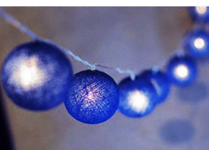 50 Ball Dark Blue LONG 5m String Light Battery Box 5cm Cotton Ball  Christmas Birthday Boy Special Occasion Decoration - Image 3